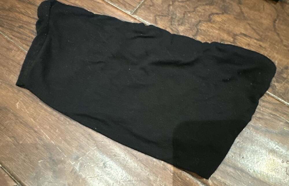 Naked Wardrobe Black Viscose Spandex Tube Top